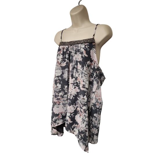 STUDIO Y -Women's Plus XXL Boho Sequin Accent Racer Back Color Gray/Pink Top - Picture 2 of 8